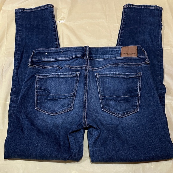 American Eagle Outfitters Women's Dark Blue Skinny Jeans Size 4 - Picture 4 of 7